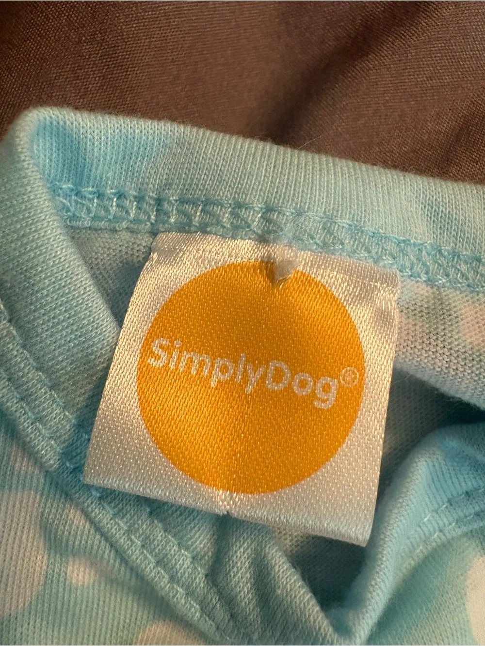 Light Blue Paw-Print Dog Onesie with White Bone Accent